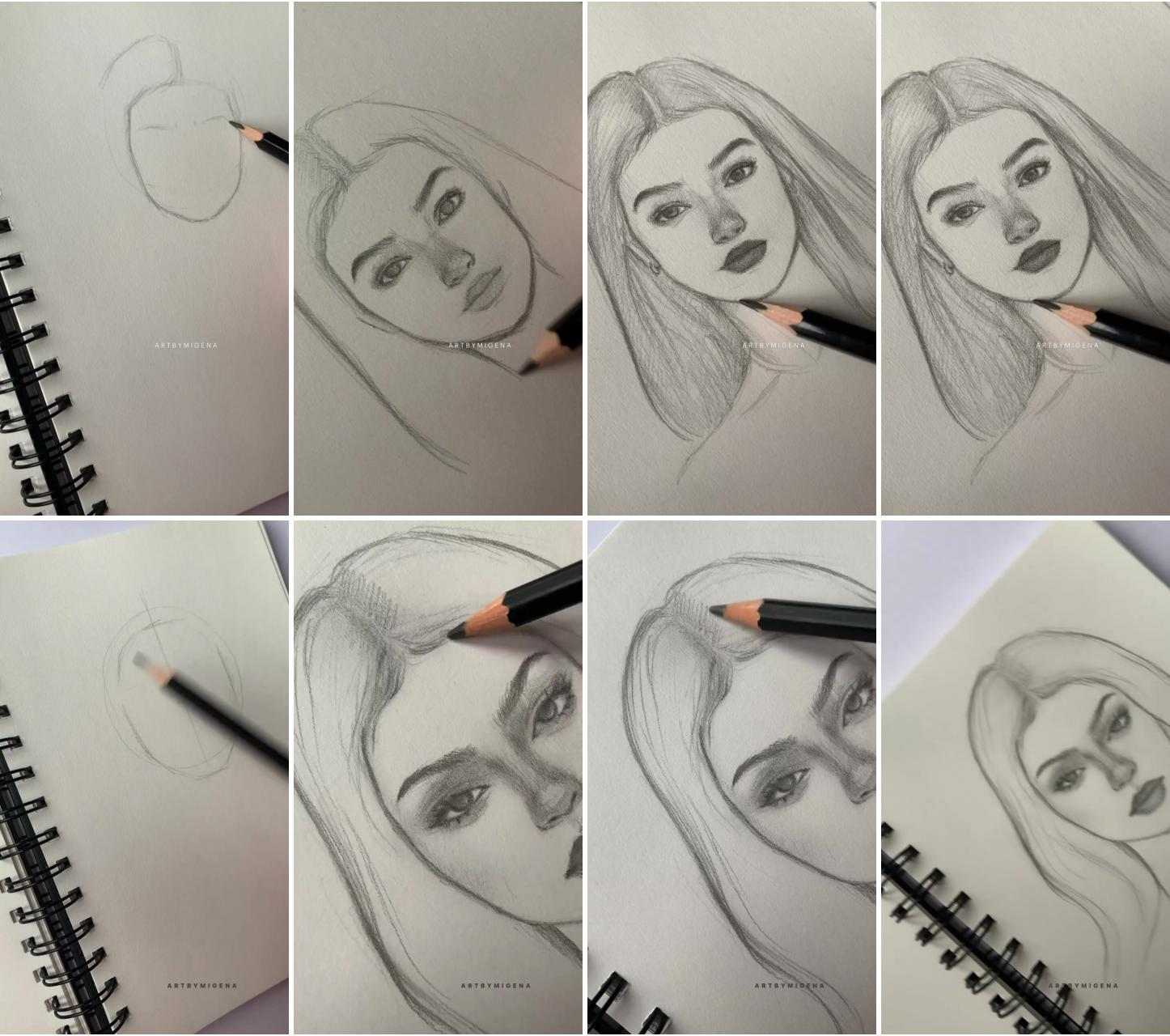 10 min face sketch | fast portrait sketch 