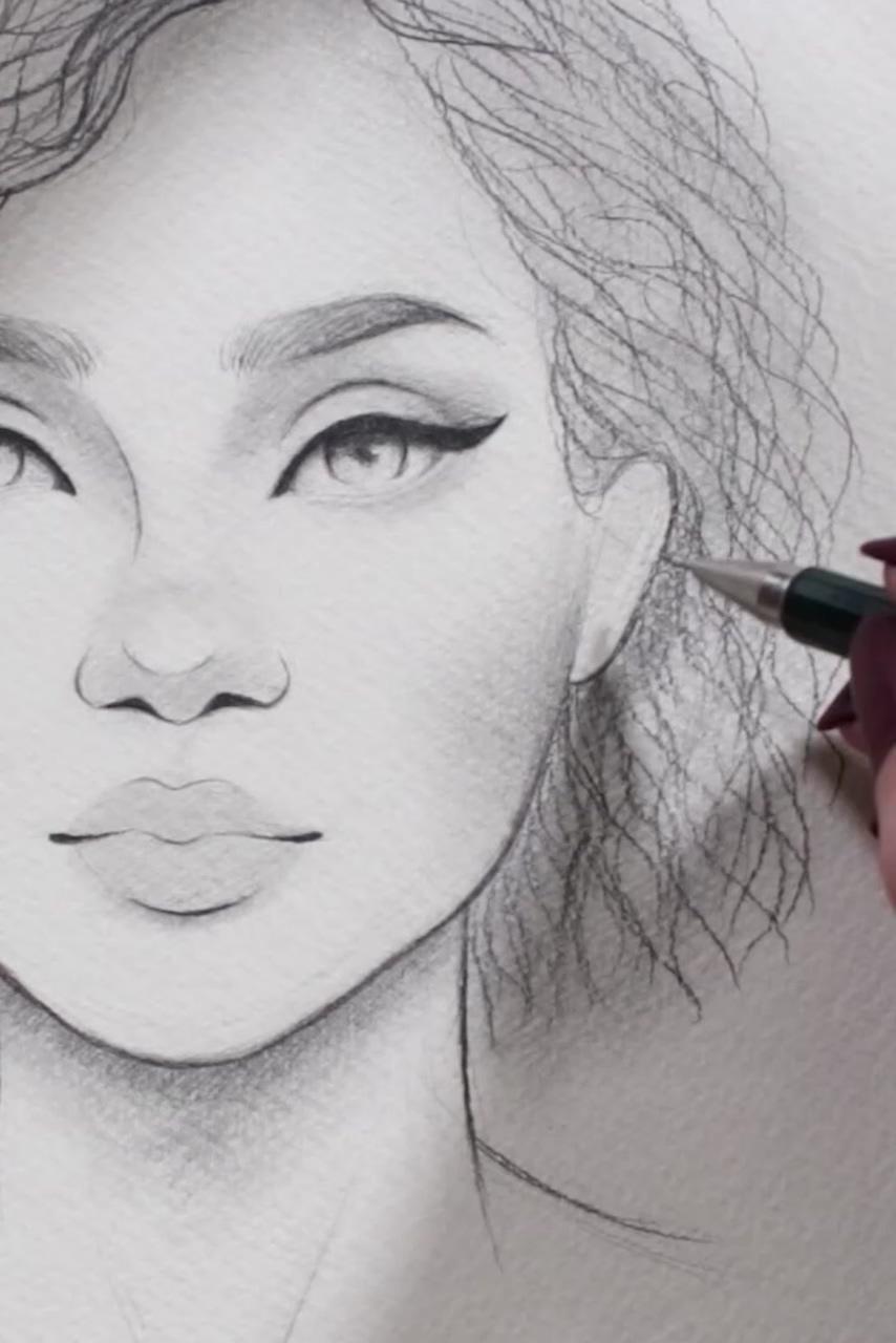 9 satisfying art videos | girl drawing sketches