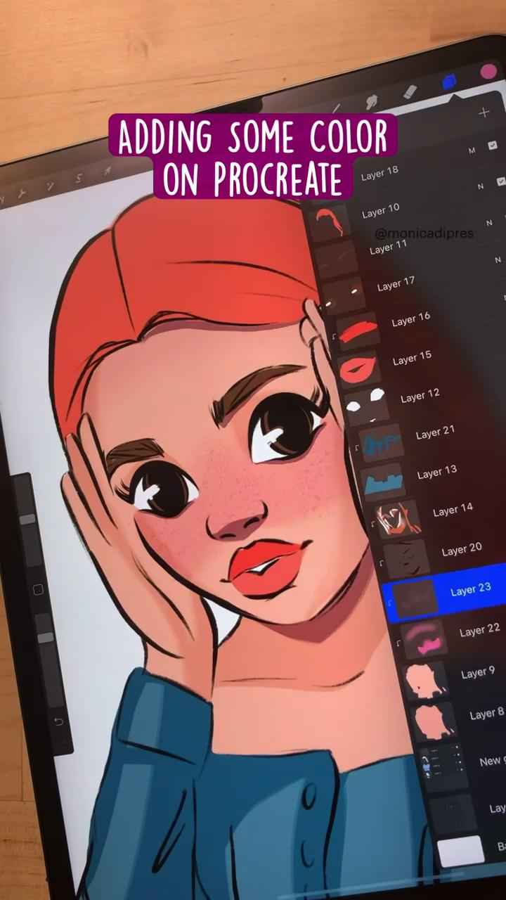 Adding some color on procreate | drawing an easy face