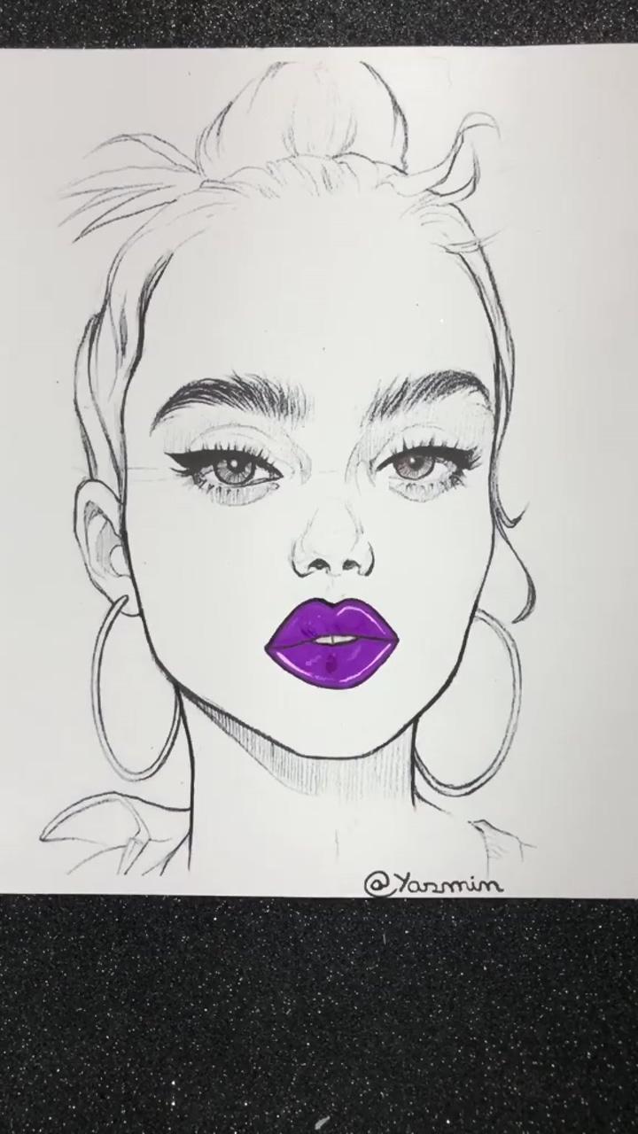 Amazing painting mouth with pen by girl | sketch credit : f41r13x