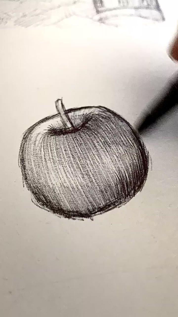 Apple, drawing; cool pencil drawings