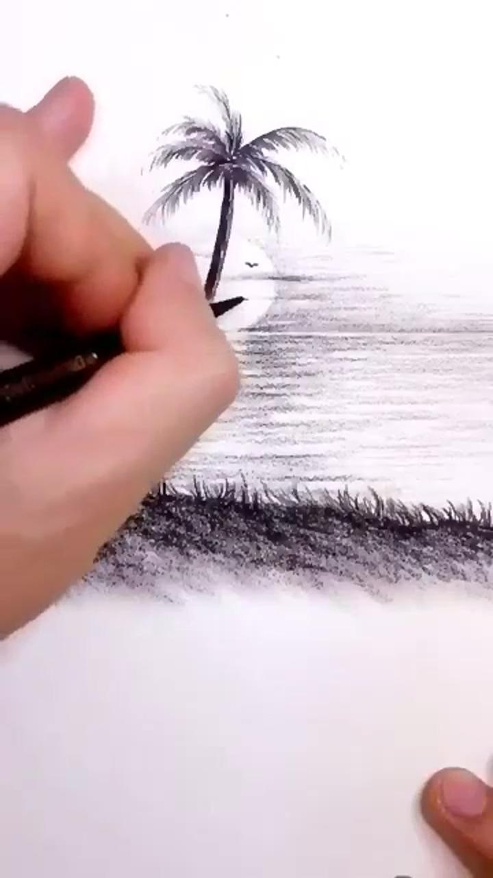 Awesome scene drawing by pencil; pencil sketch tutorial