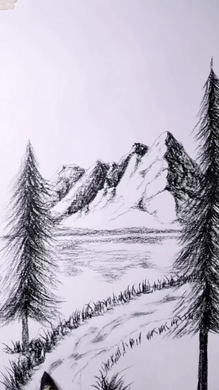 Awesome tree drawing by artsygio on tiktok | pencil drawings for beginners