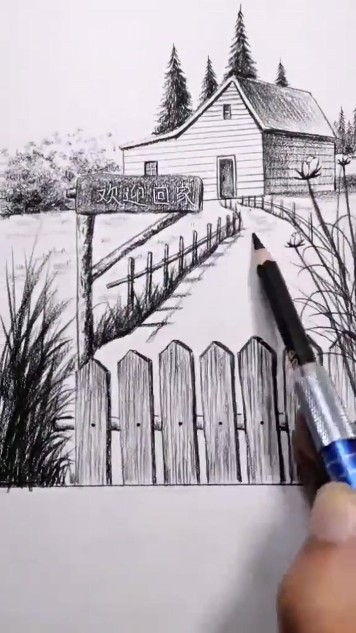 Beautiful house pencil drawing for inspiration | simple art easy to learn