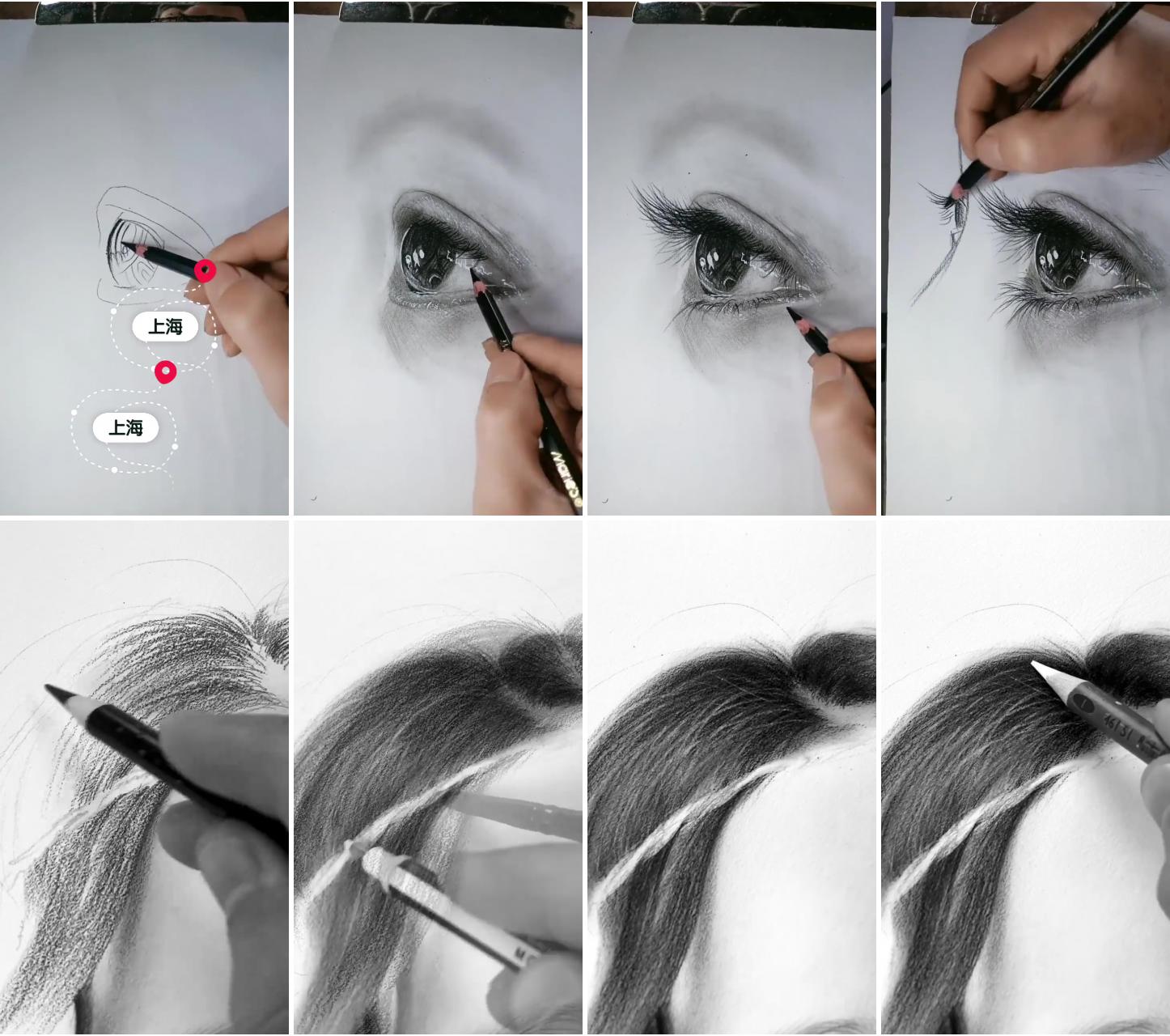 Charcoal realistic hair drawing techniques by artbyhayan | art sketches pencil