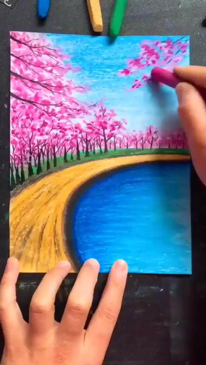Crayon painting | oil pastels painting