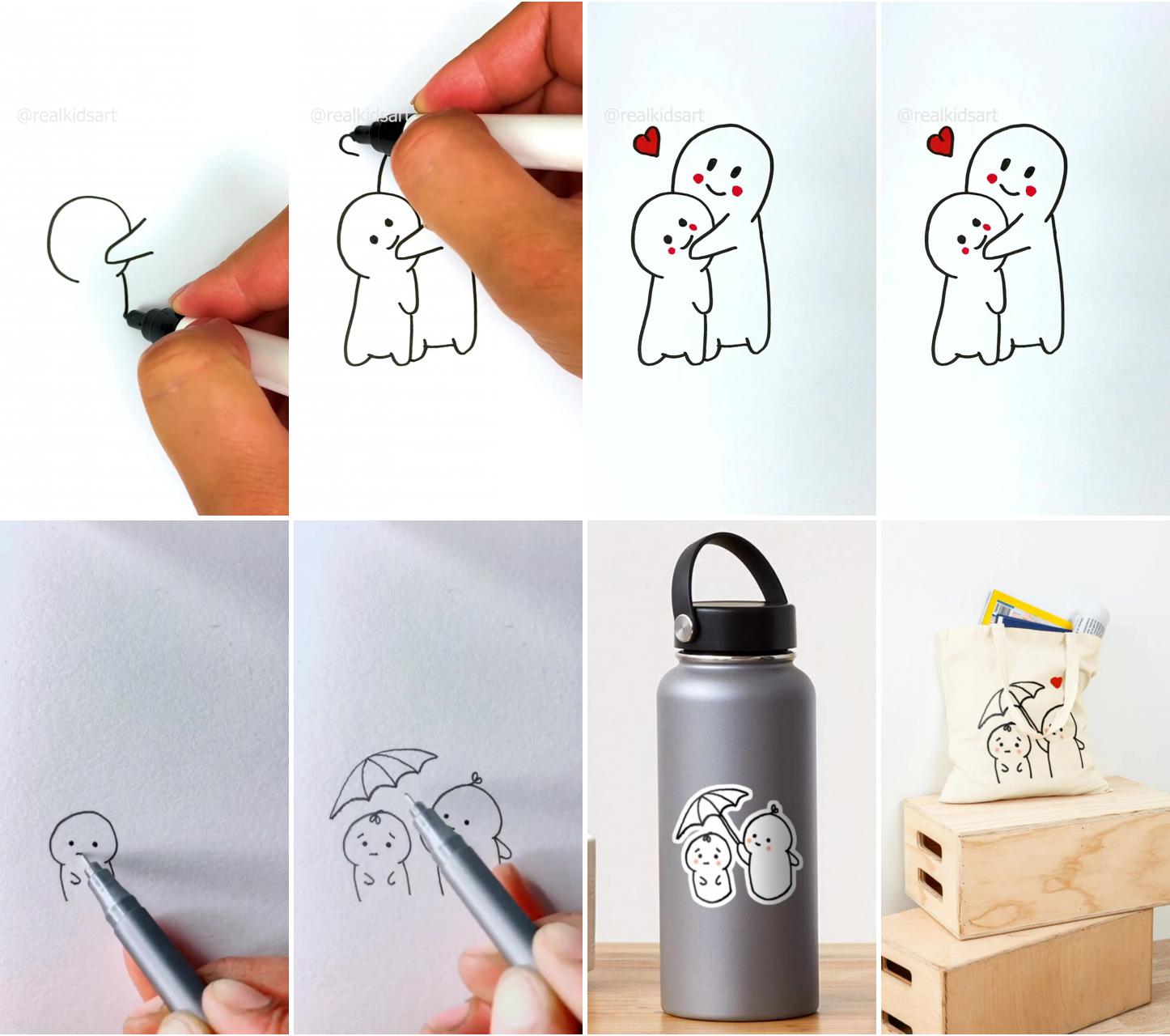 Draw easy things | turn a nice drawing to stickers and more #art #artist #artworks #draw #drawing #sketch