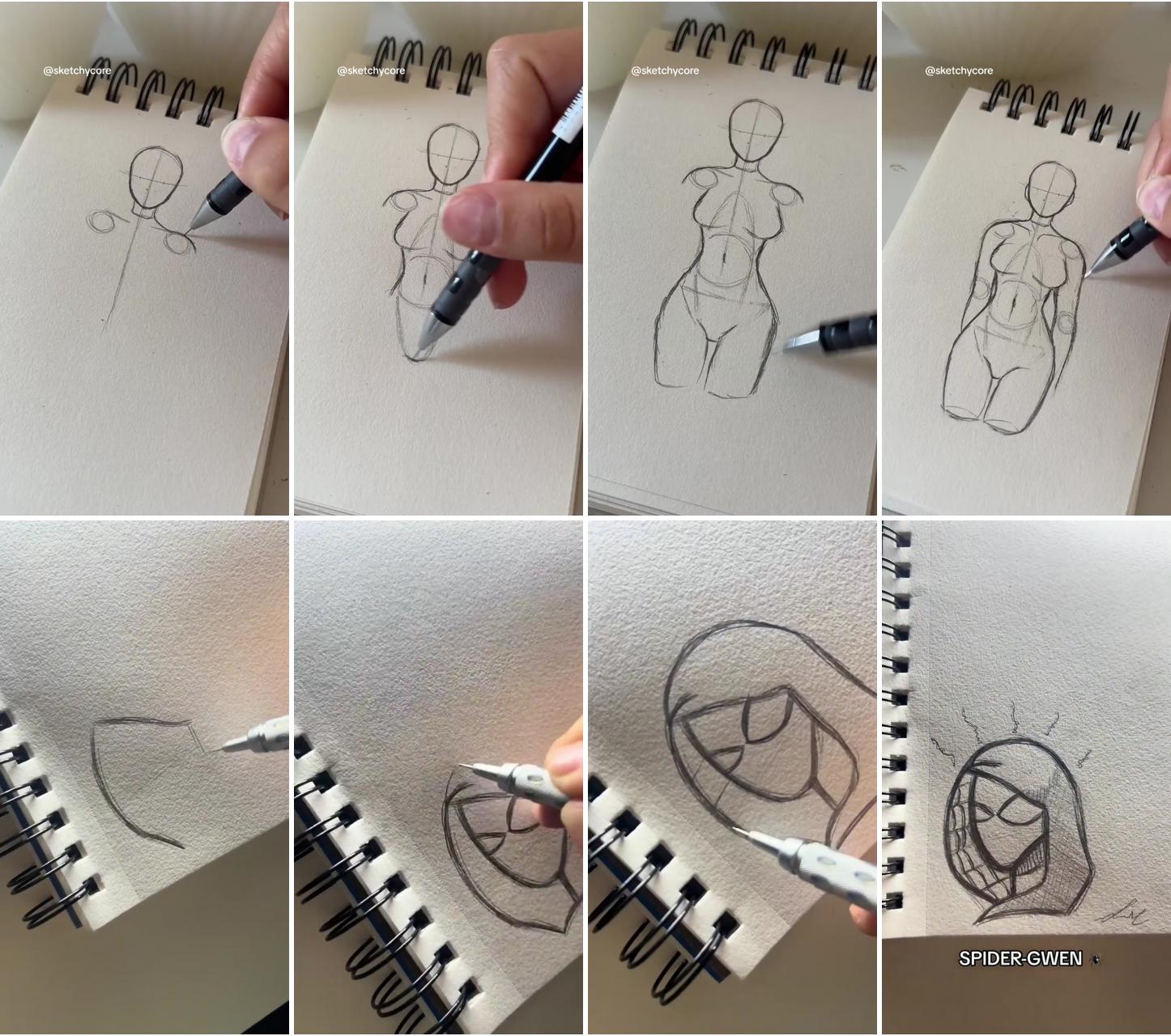 Drawing body tutorial, art tutorial | how to draw spider-gwen, art tutorial