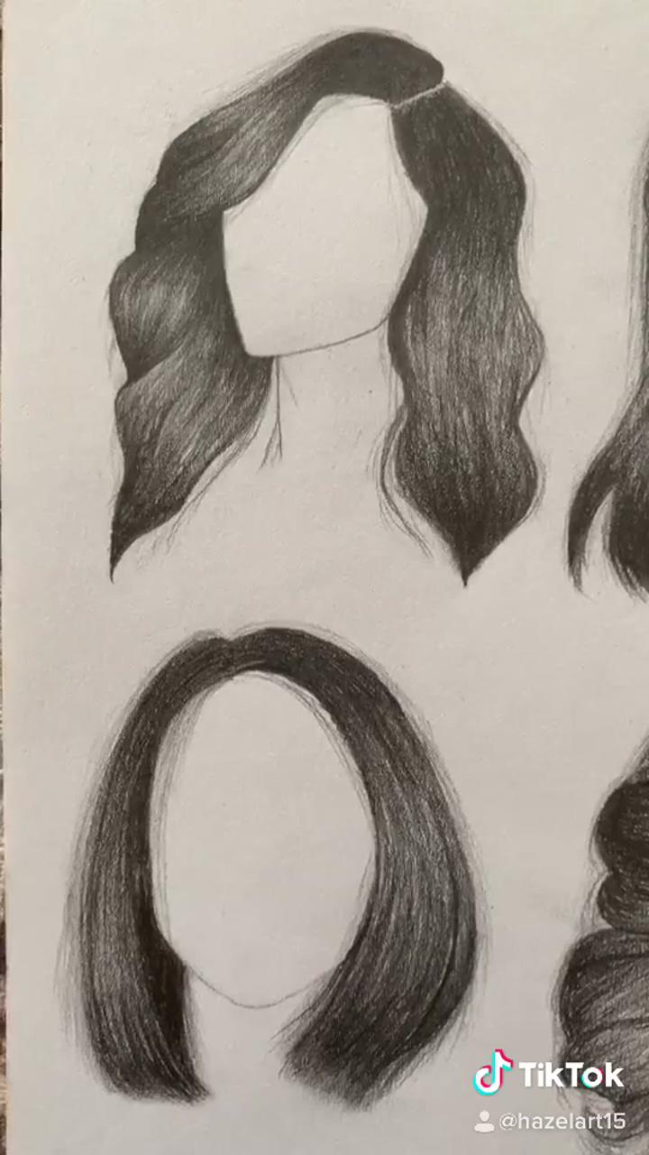 Drawing different hair types | pencil sketch images