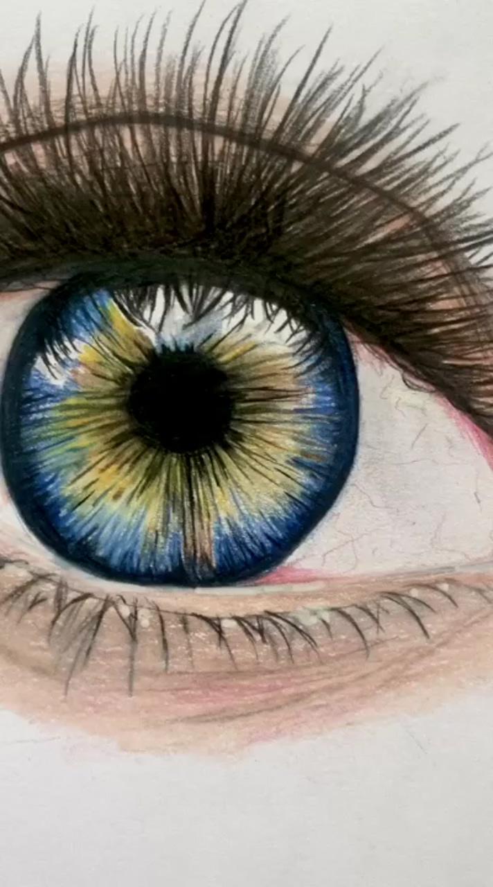 Drawing eye, colored pencils | art drawings sketches pencil