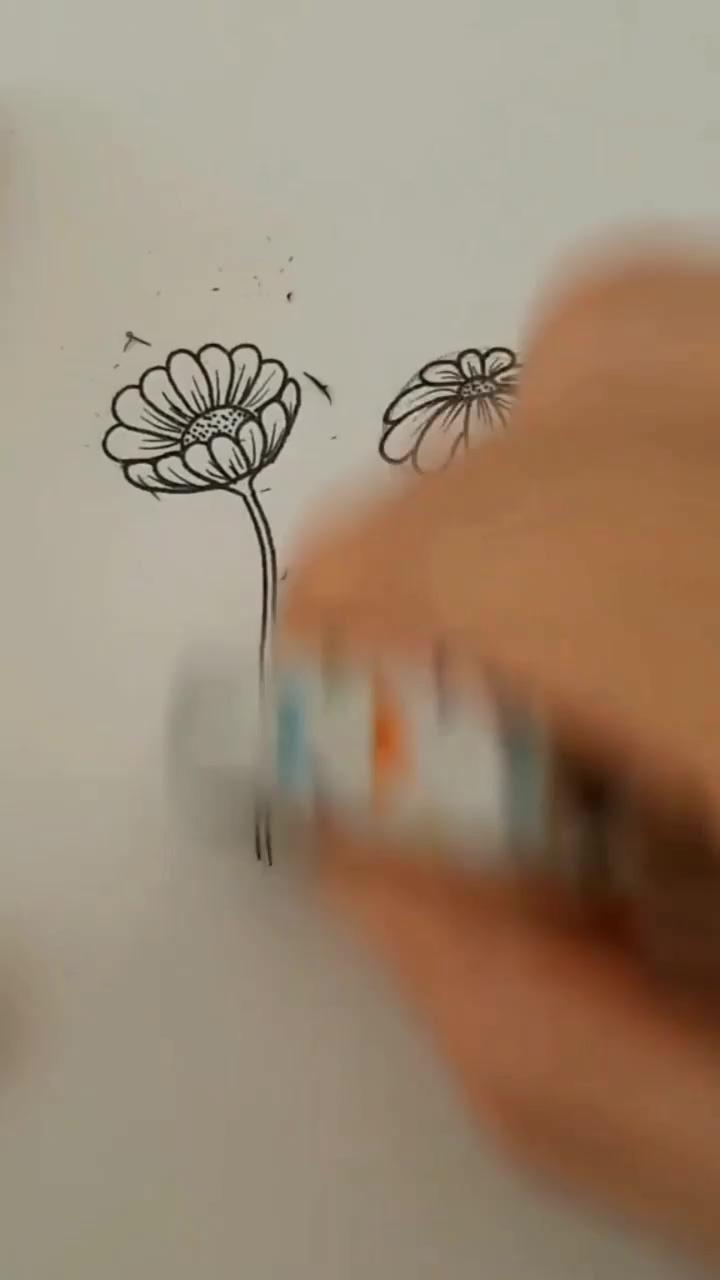Drawing idea flower sketch | flower drawing tutorials