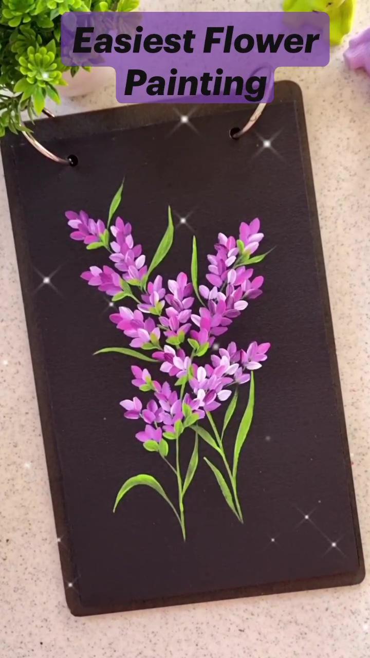 Easiest flower painting acrylic | art painting tools
