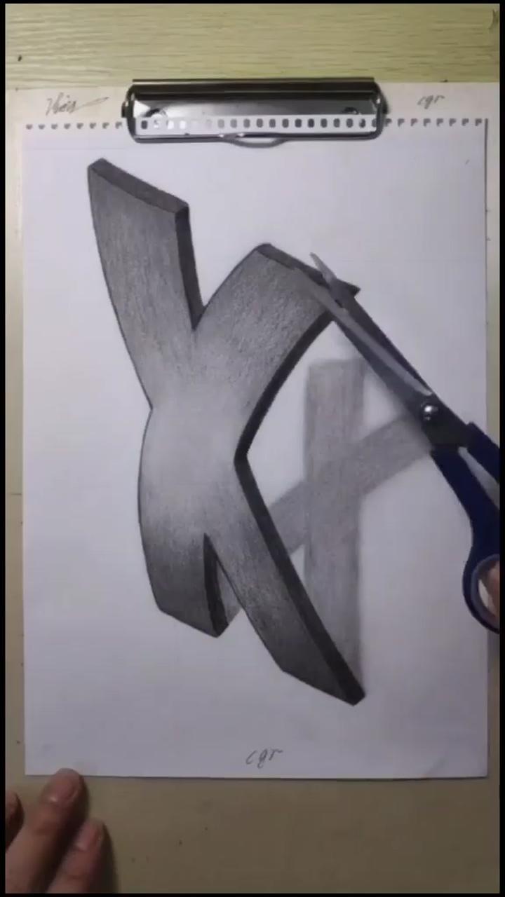 Easy 3d drawing x | origami easy kids