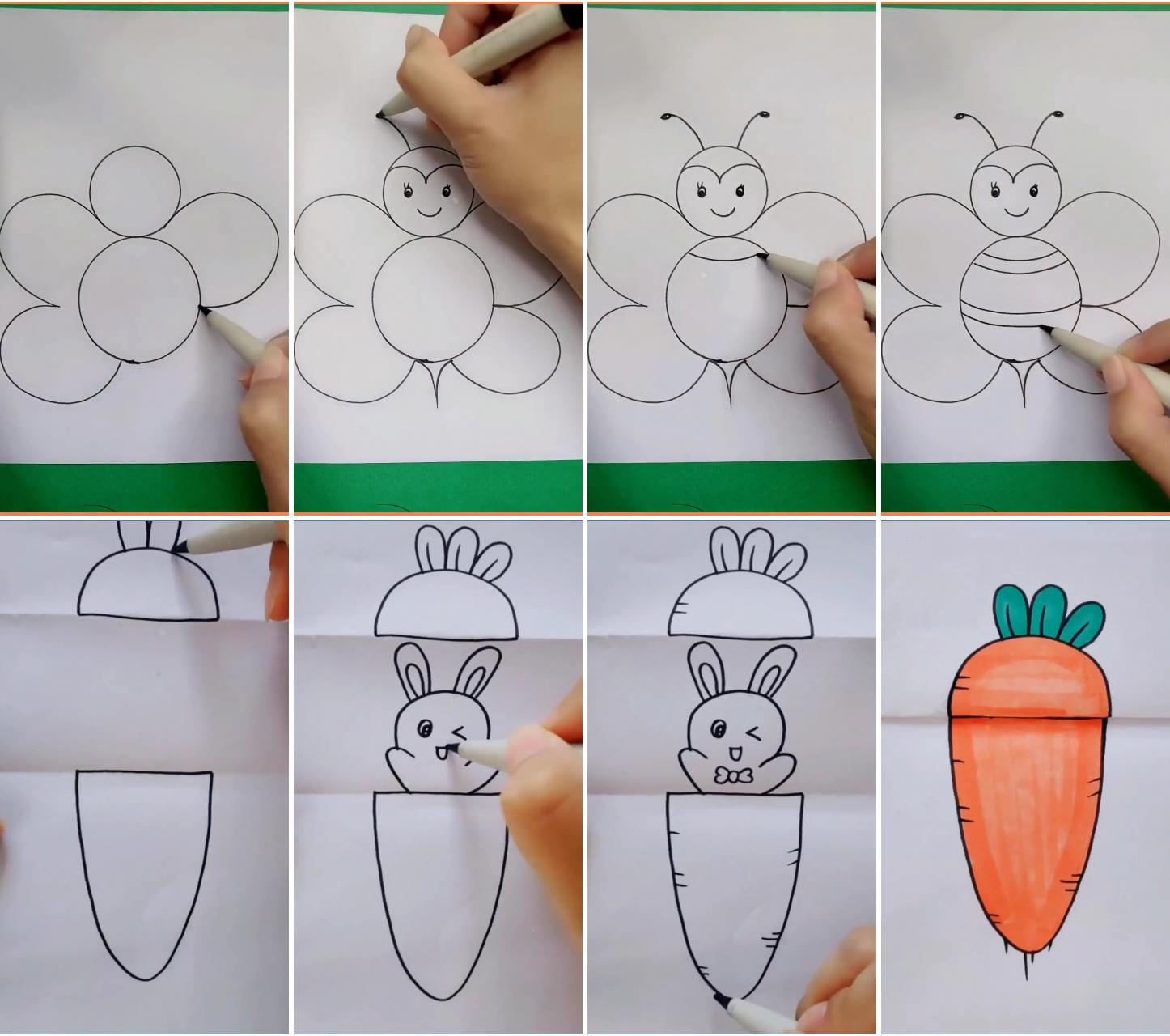 Easy how to draw a honeybee step by step tutorial | easy ways to draw a carrots - learn how to draw a carrots
