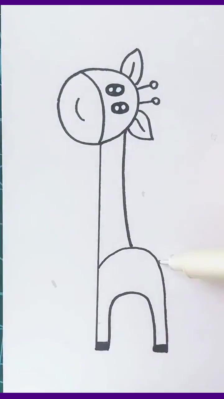 Easy ways to draw a giraffe - learn how to draw a giraffe | how to draw teeth very easy - drawing tutorial for kids