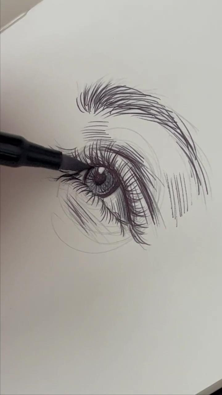 Eye pen drawing | face sketch