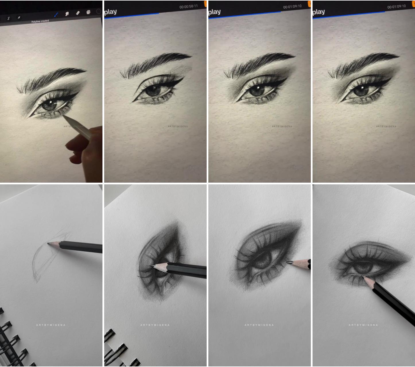 Eye sketch on procreate | eye drawing 