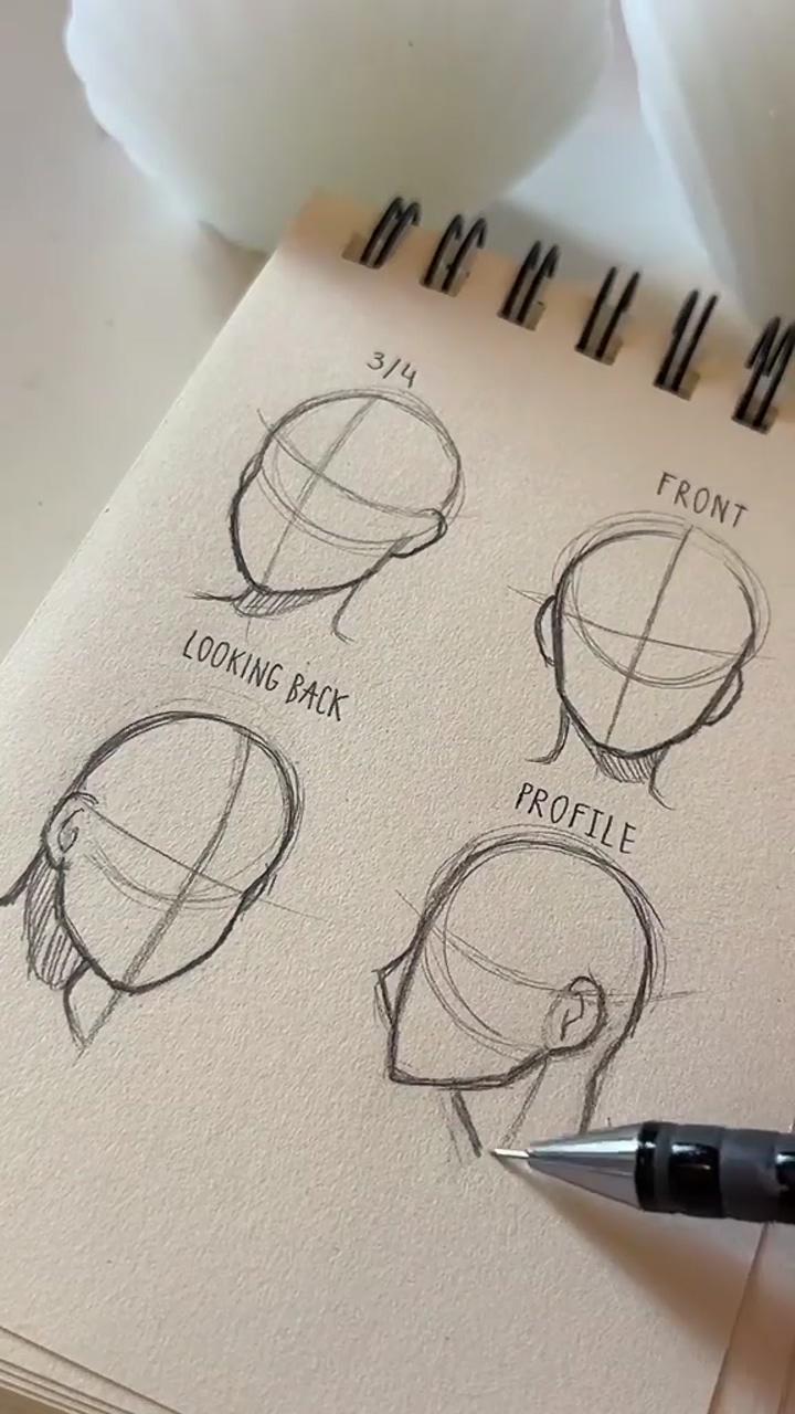Face drawing different angles, art tutorial | how to draw a face #art #artwork #draw #drawing #anime #cartoon #diy #satisfying