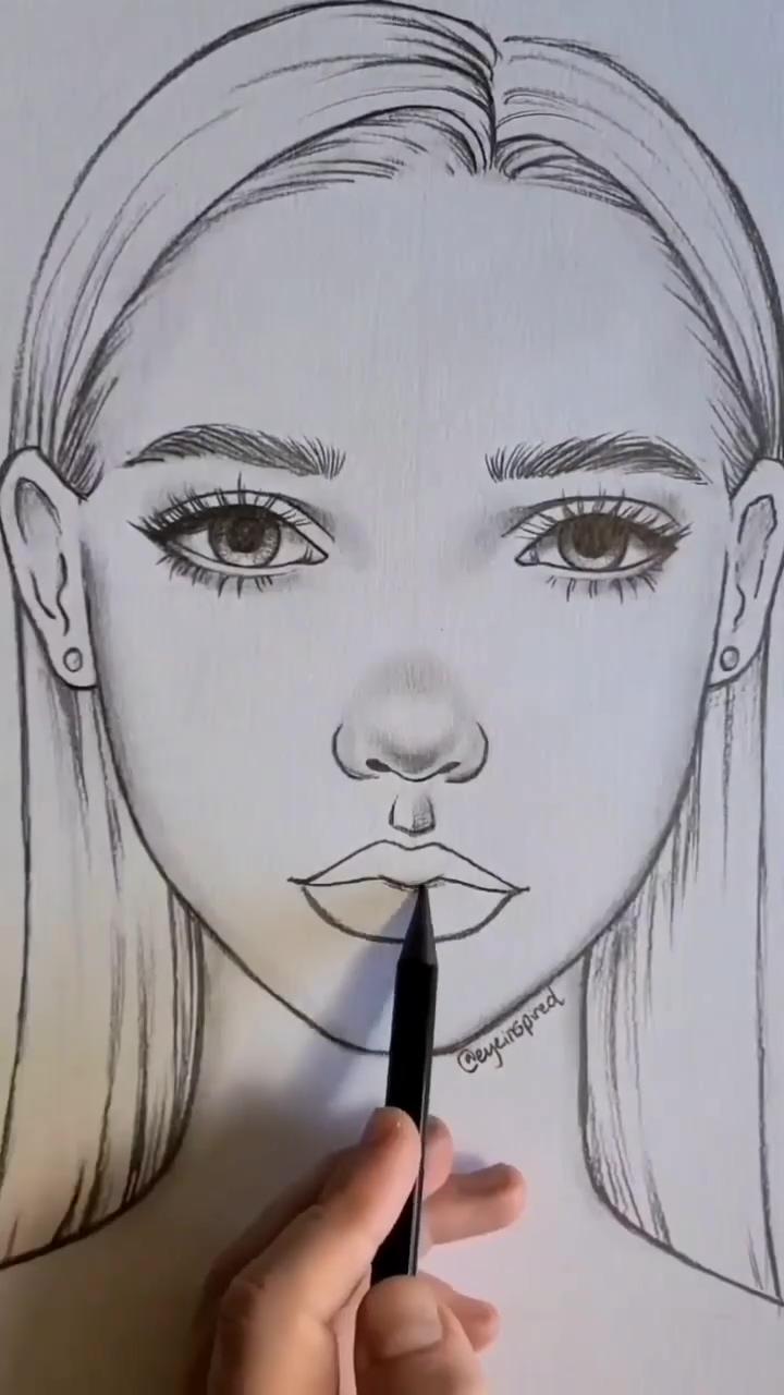 Face drawing | easy pencil drawings