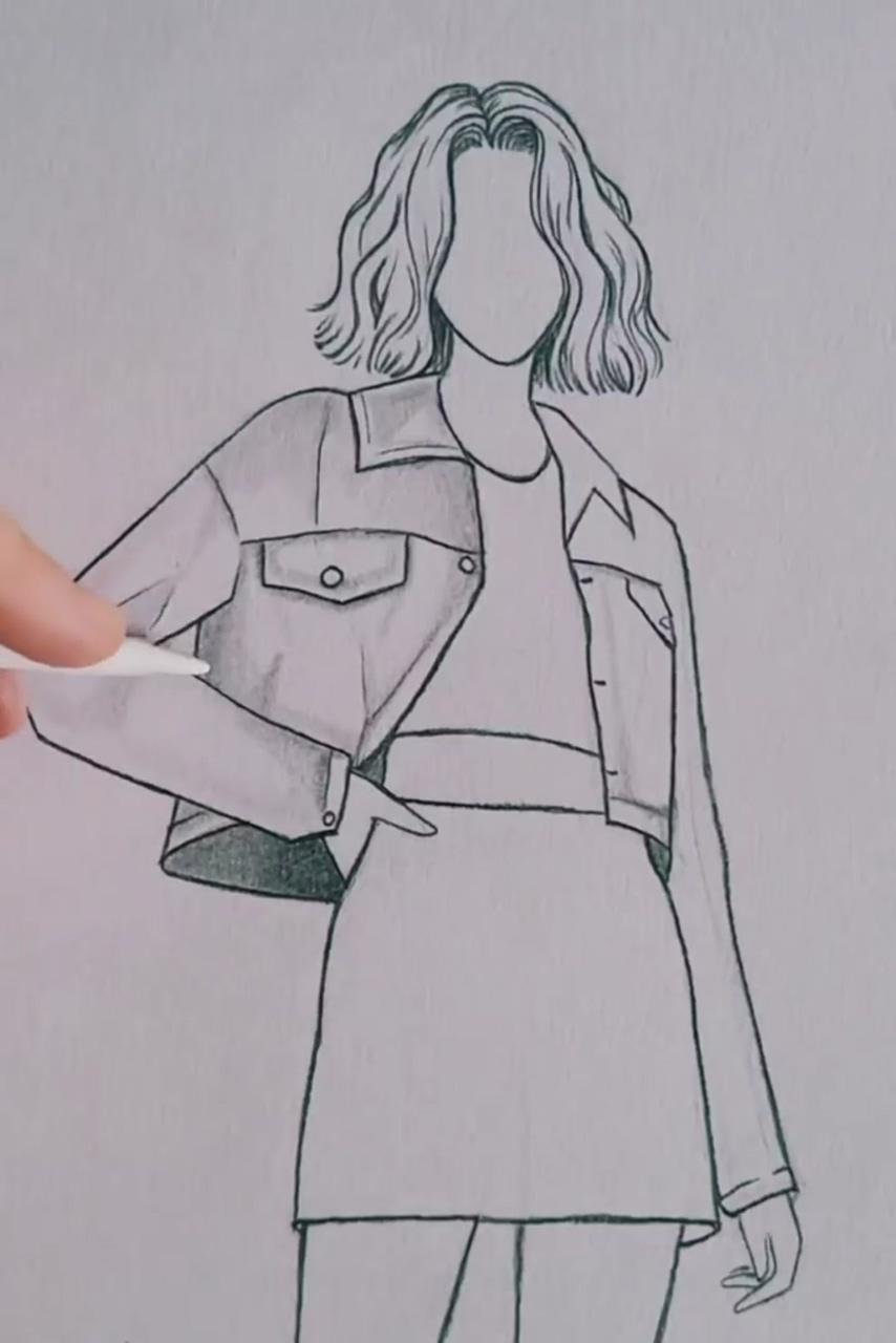 Fashion drawing for art; pencil sketch images