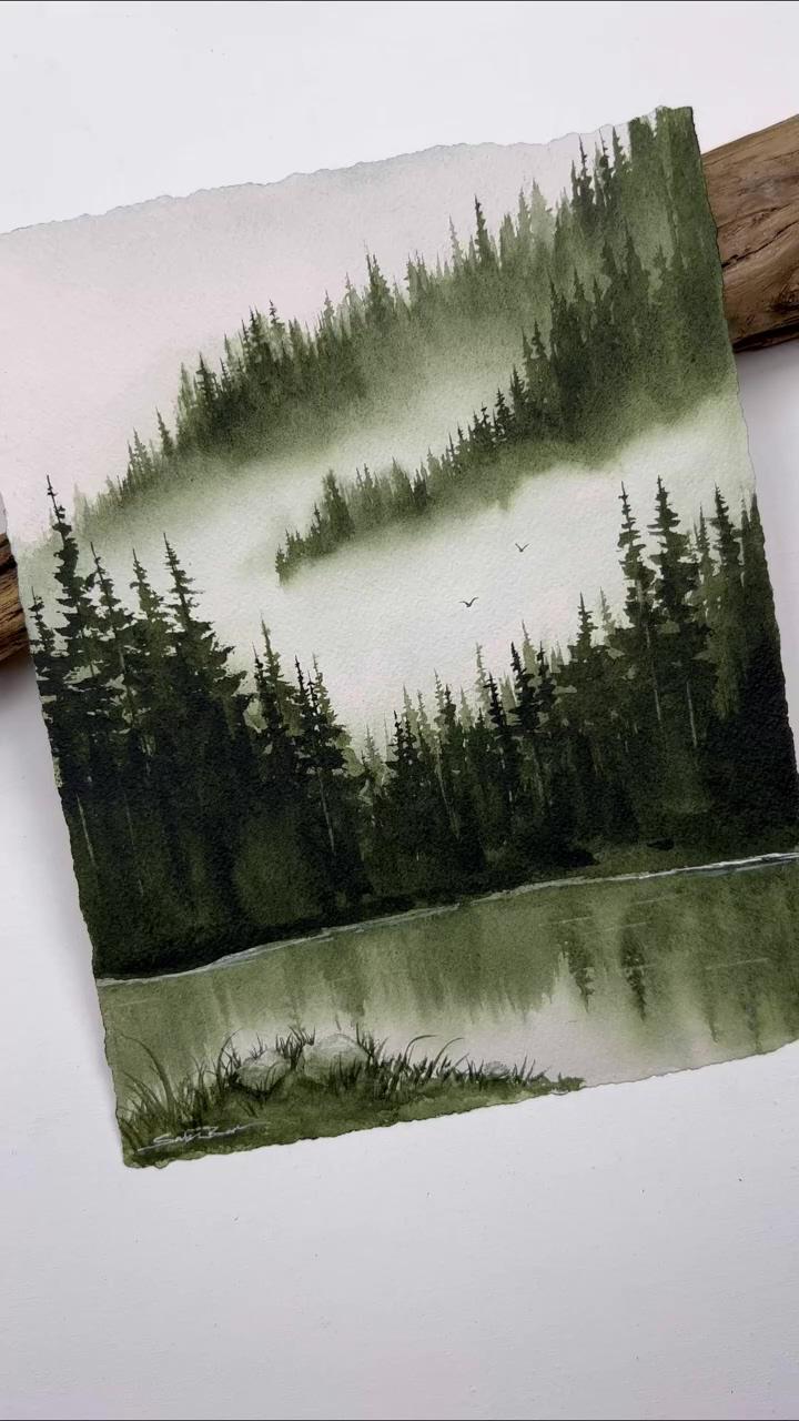 Forest greens | learn watercolor painting