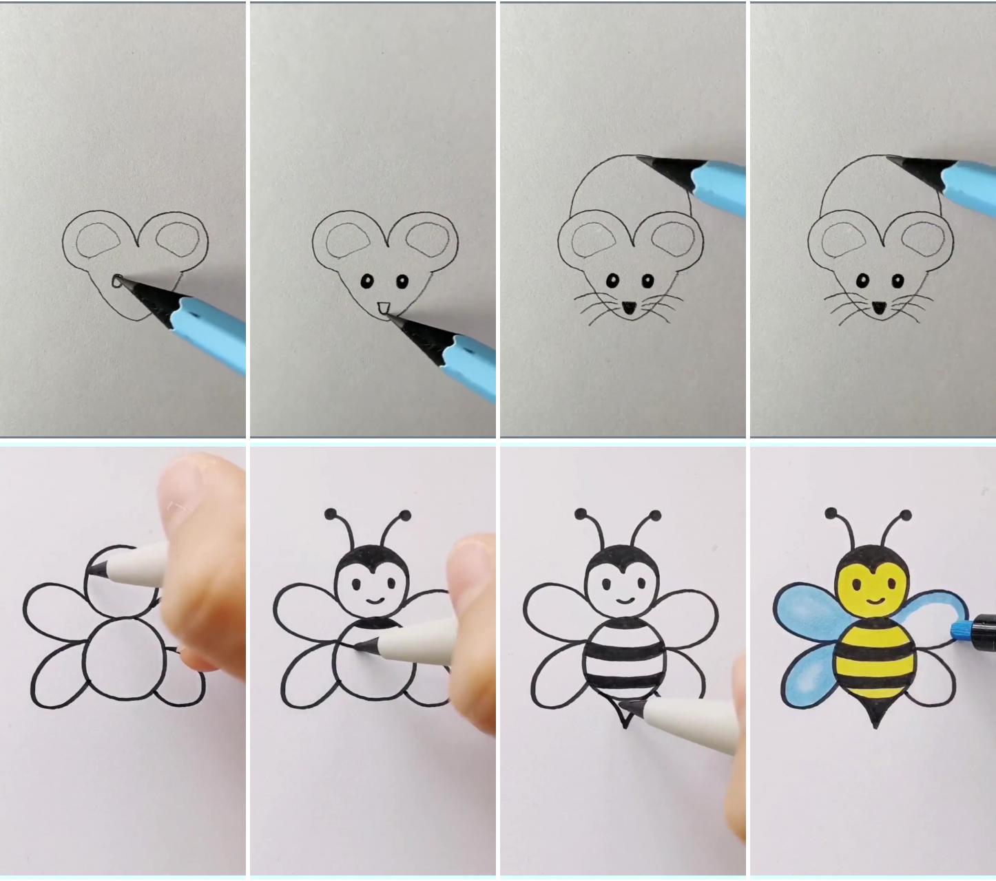 Free step-by-step tutorials on how to draw rats | how to draw a bee - learning how to draw