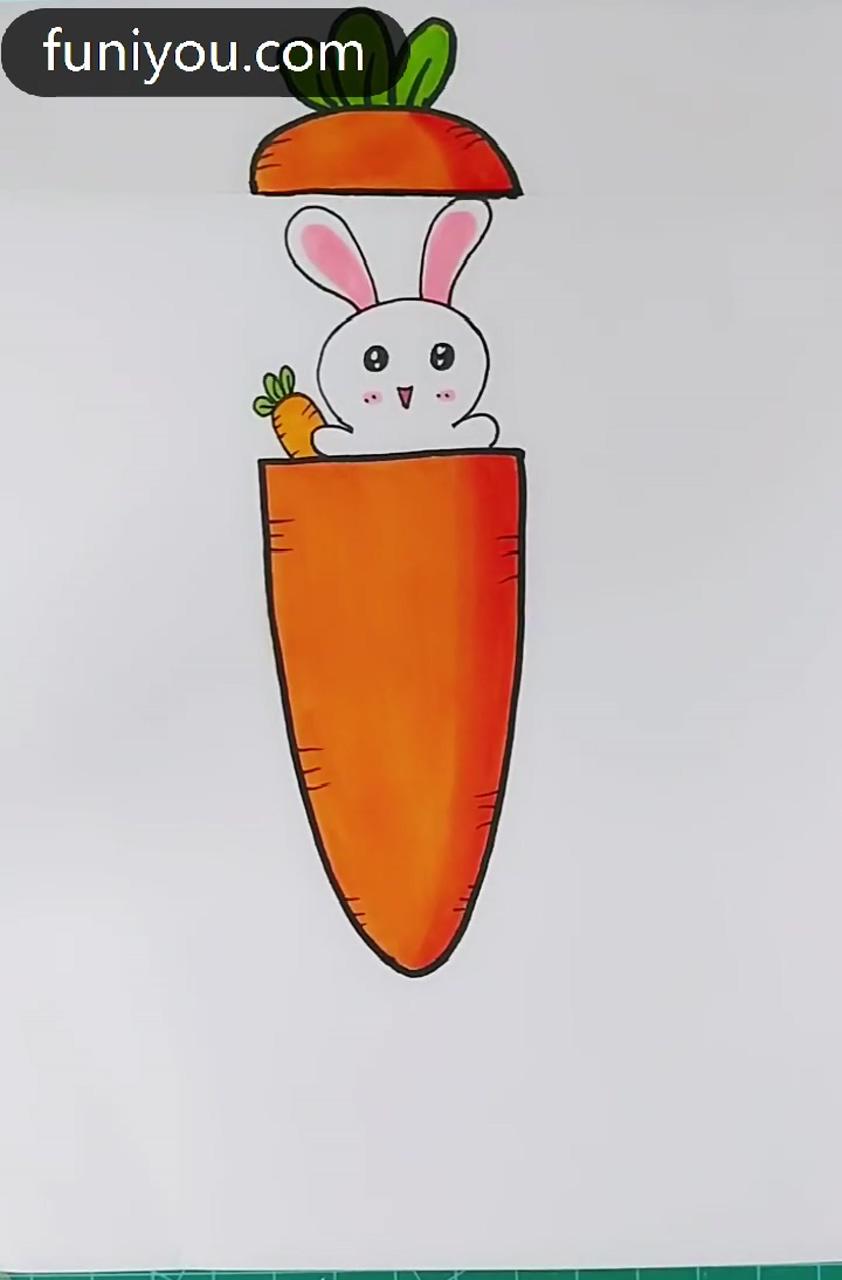 Funny carrot and rabbit painting for kids | arts and crafts for kids easy