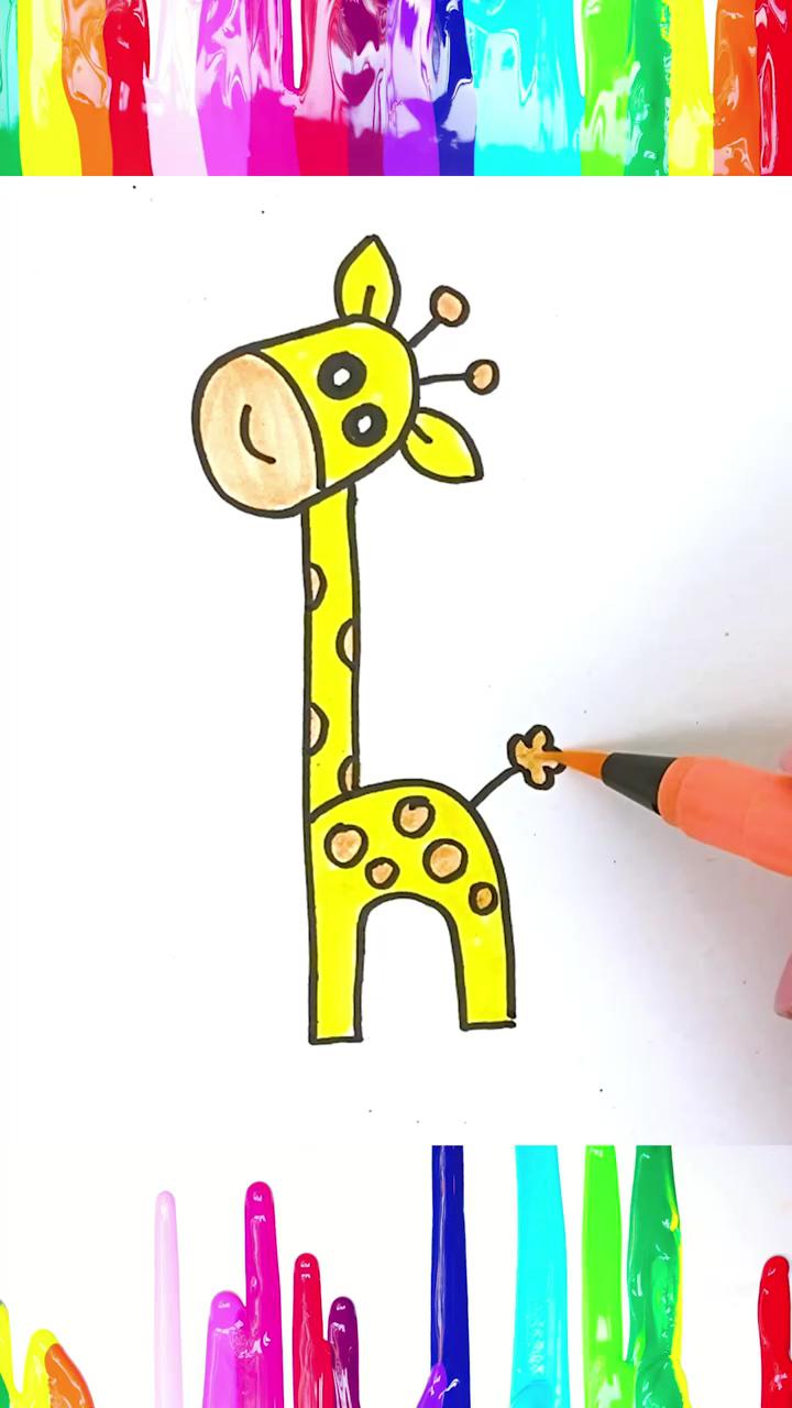 Giraffe drawing from h | how to draw easy scenery,flamingo drawing