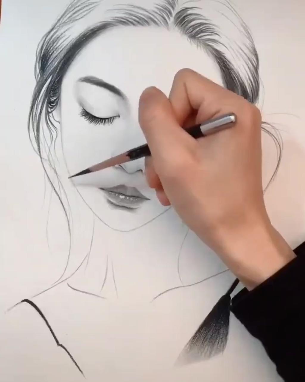 Hair highlight tutorial | pencil portrait drawing