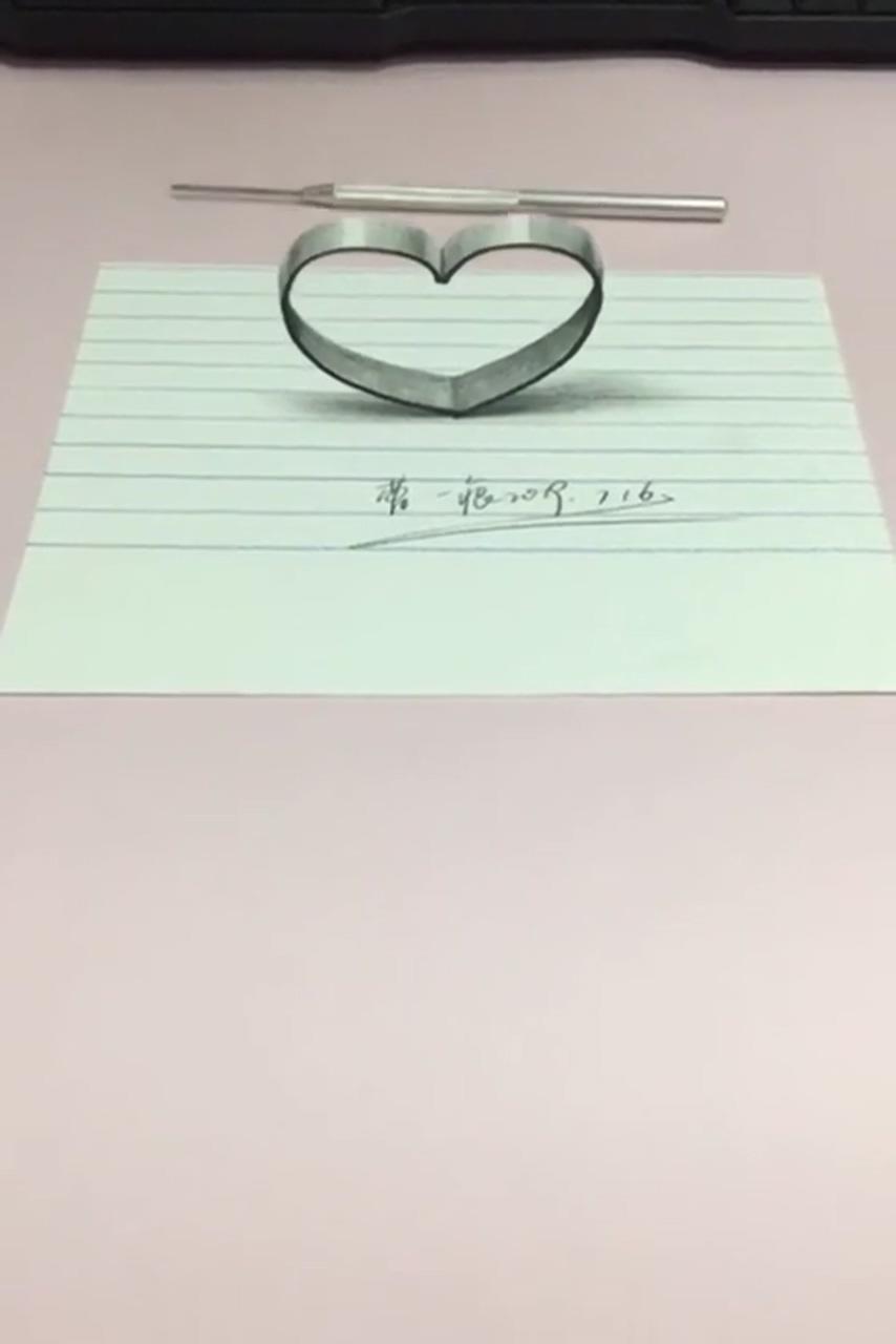 How to draw a 3d heart; cute heart drawings
