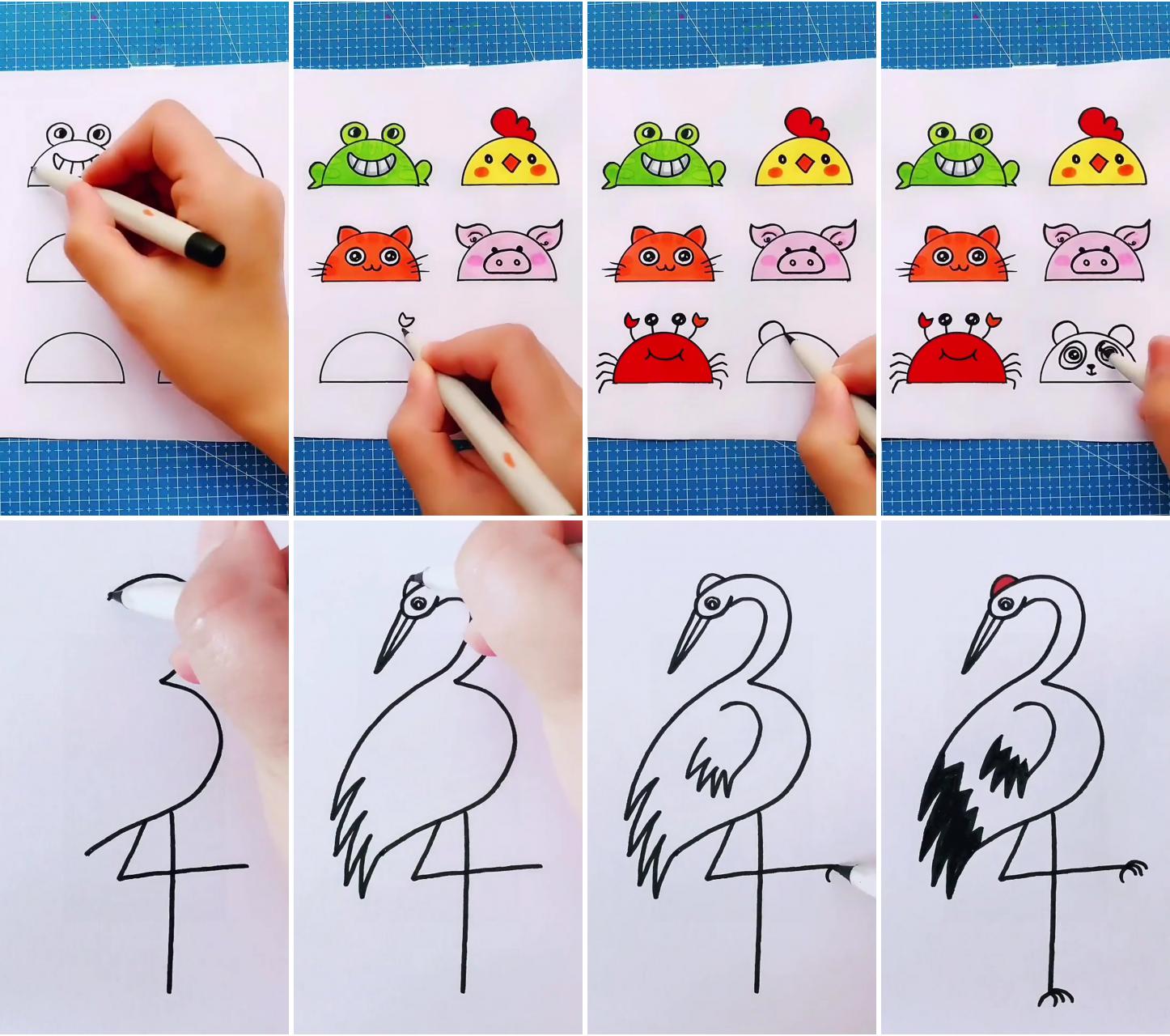 How to draw a animals for beginners | drawing, sketching a flamingos bird, simple drawing tutorial