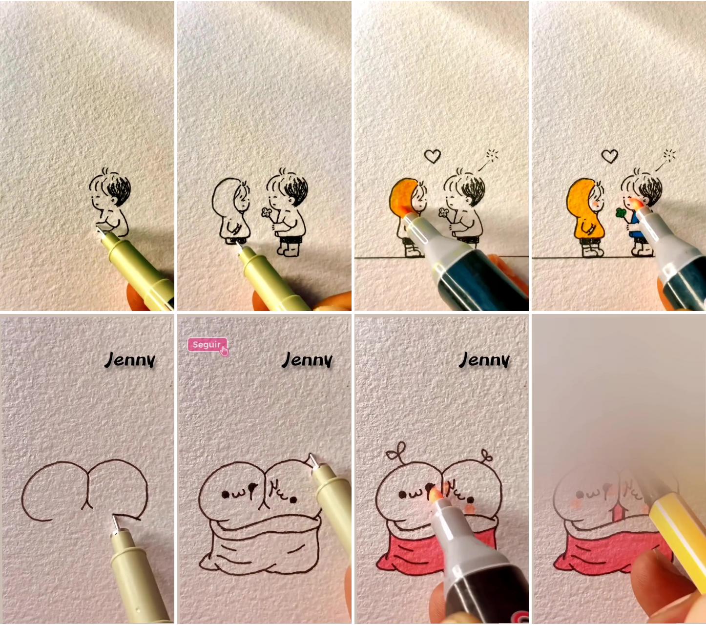 How to draw a cute sketch, i love you #arts #satisfying #artwork #painting #paint #satisfy | kawaii