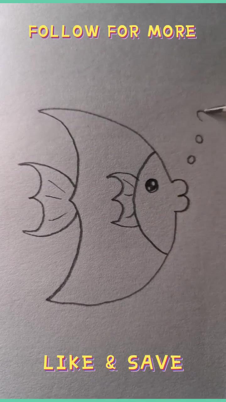 How to draw a fish - really easy drawing tutorial | how to draw a animals very easy