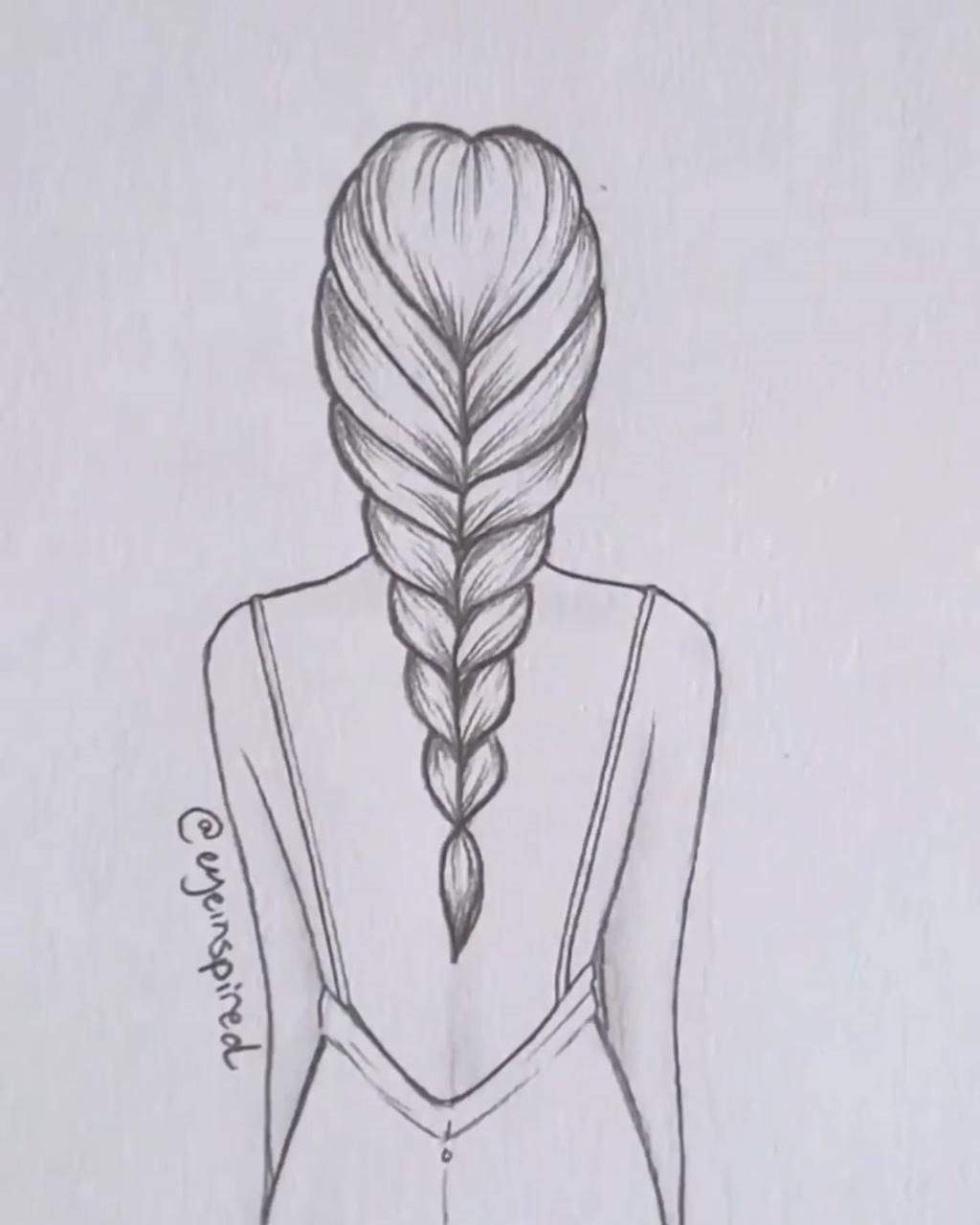 How to draw a french braid; beautiful pencil sketches