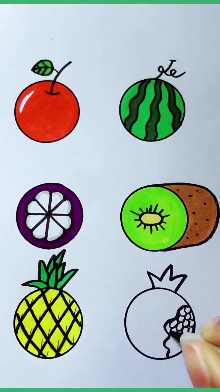 How to draw a fruit: a step-by-step guide for kids; how to draw a trees easily, learning and creativity