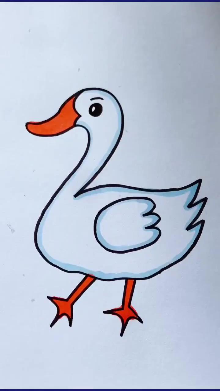 How to draw a goose that looks fresh | simple chicks tutorial instructional video