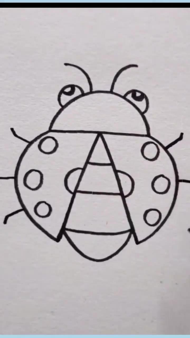 How to draw a ladybird simple and realistic for kids | unique drawings of love - simple drawings of love