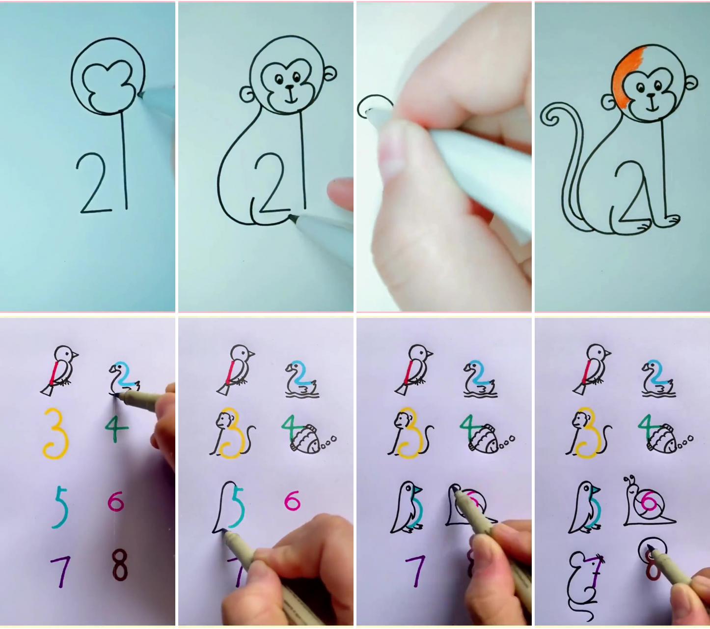 How to draw a monkey using simple lines and shapes | how to draw a animals: beginner and advanced tips