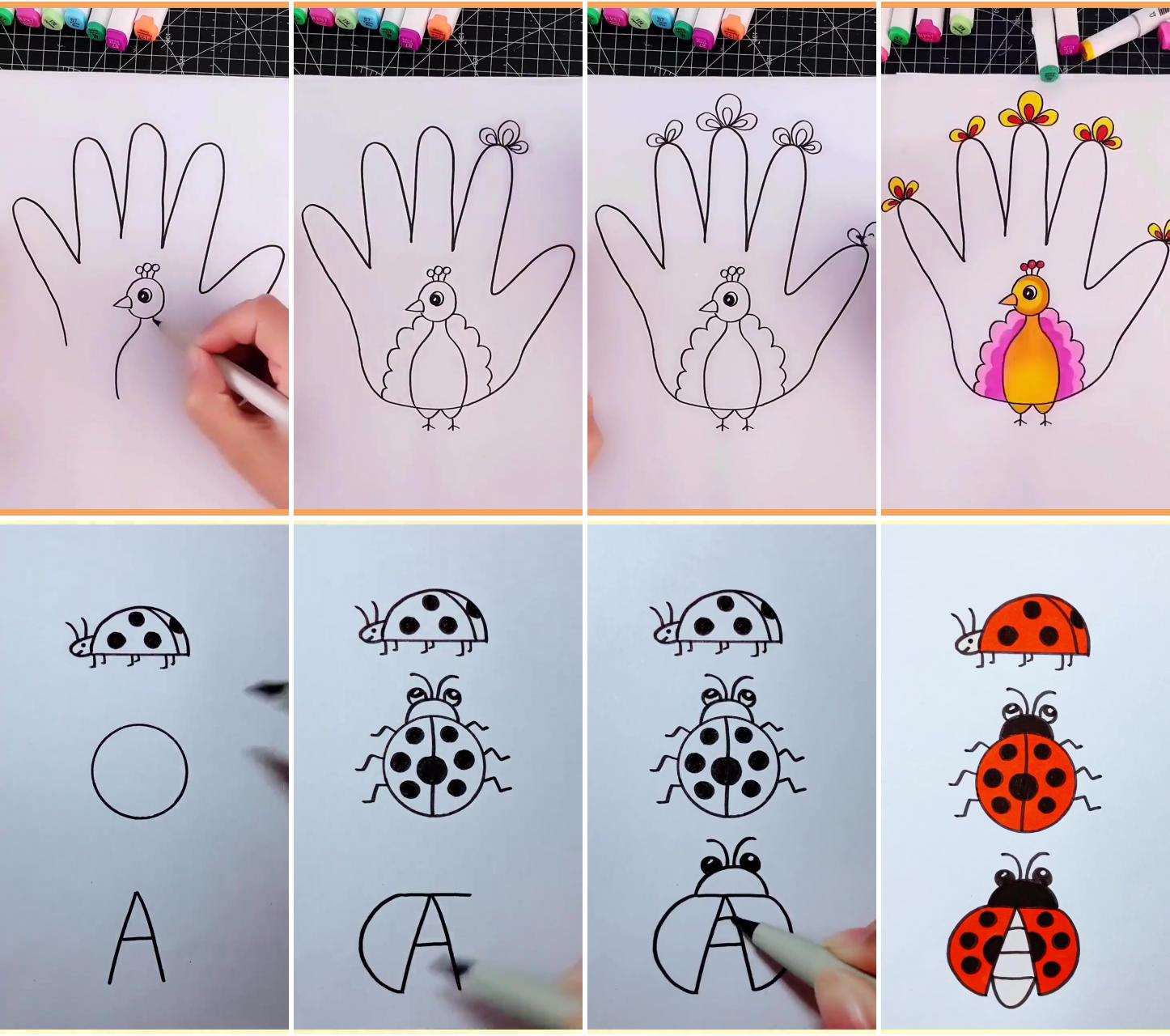 How to draw a peacock - easy ways with pictures and video | how to draw a ladybug step by step ladybug drawing tutorial