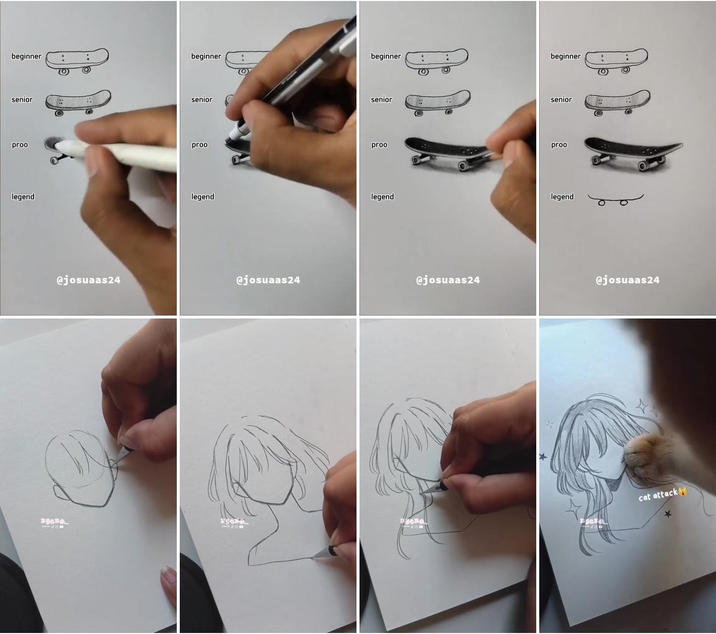 How to draw a skateboard | how to draw jellyfish haircut, art tutorial