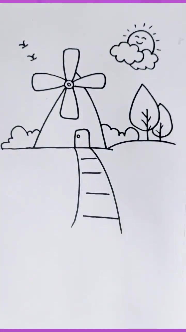 How to draw a windmills easy art tutorial for beginners | latest and trending handmade fish crafts for adults and kids