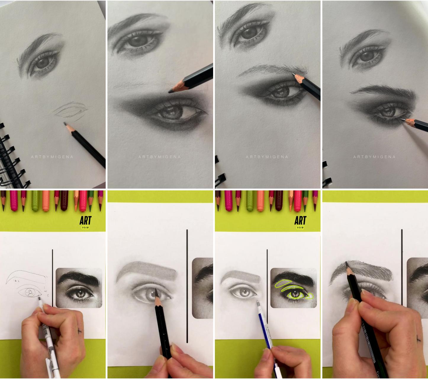 How to draw an eye #art | i draw an eye with this mind blowing technique 