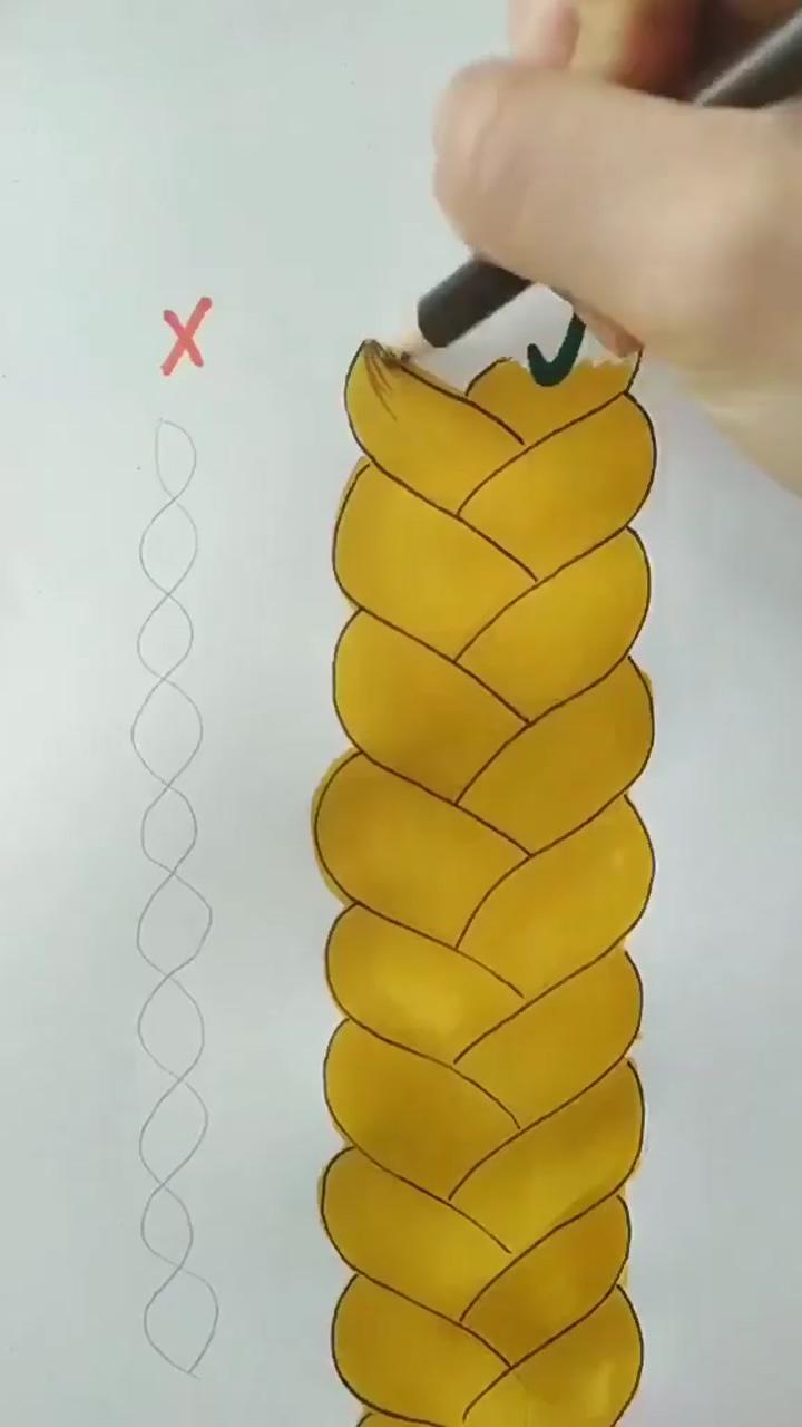 How to draw braids, hair drawing tutorial | diy origami plane