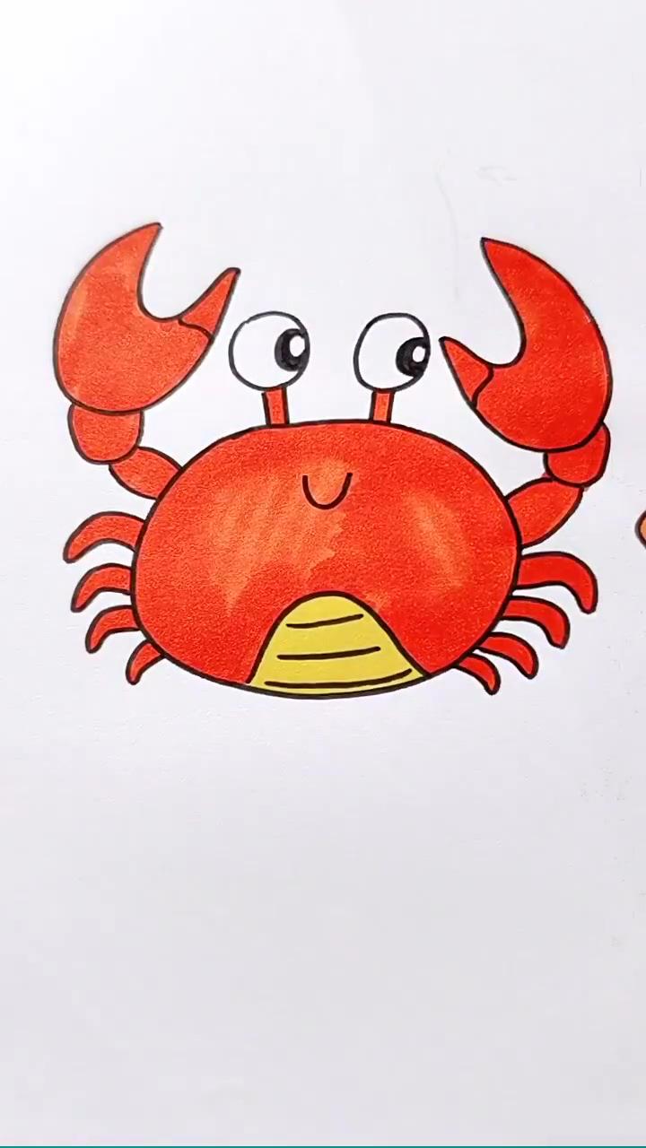 How to draw crab step by step - for kids & beginners | how to draw a roosters step by step