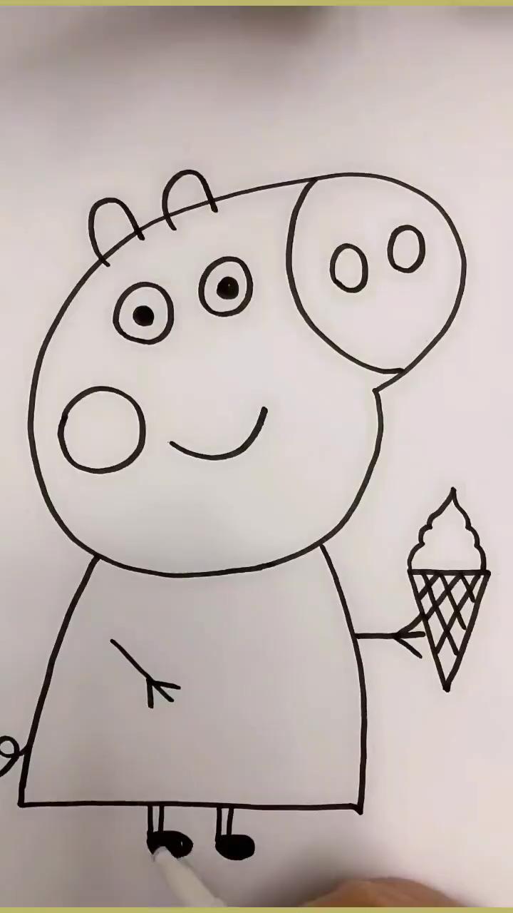 How to draw peppa pig very easy - drawing tutorial for kids | pig drawing easy
