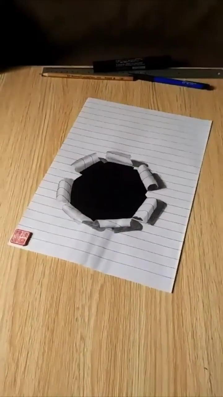 Incredible 3d drawing, blackhole | 2021 3d illusion drawing technique