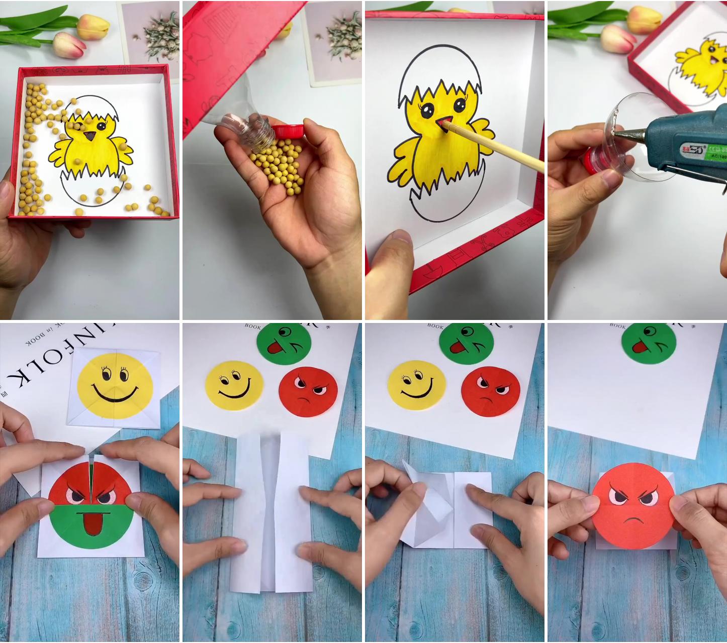 Kids crafts | origami paper emoji