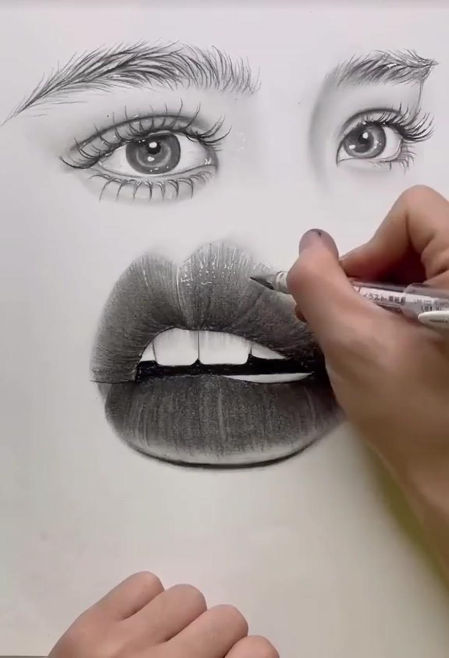 Lip drawing credits: noci_m21 | pencil sketch images