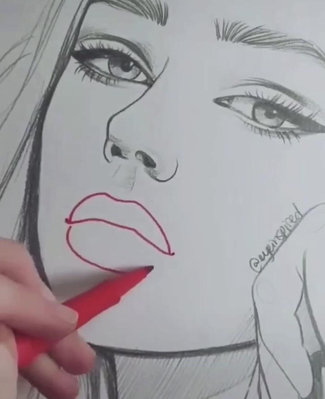 Lip drawing so easy | realistic pencil drawings