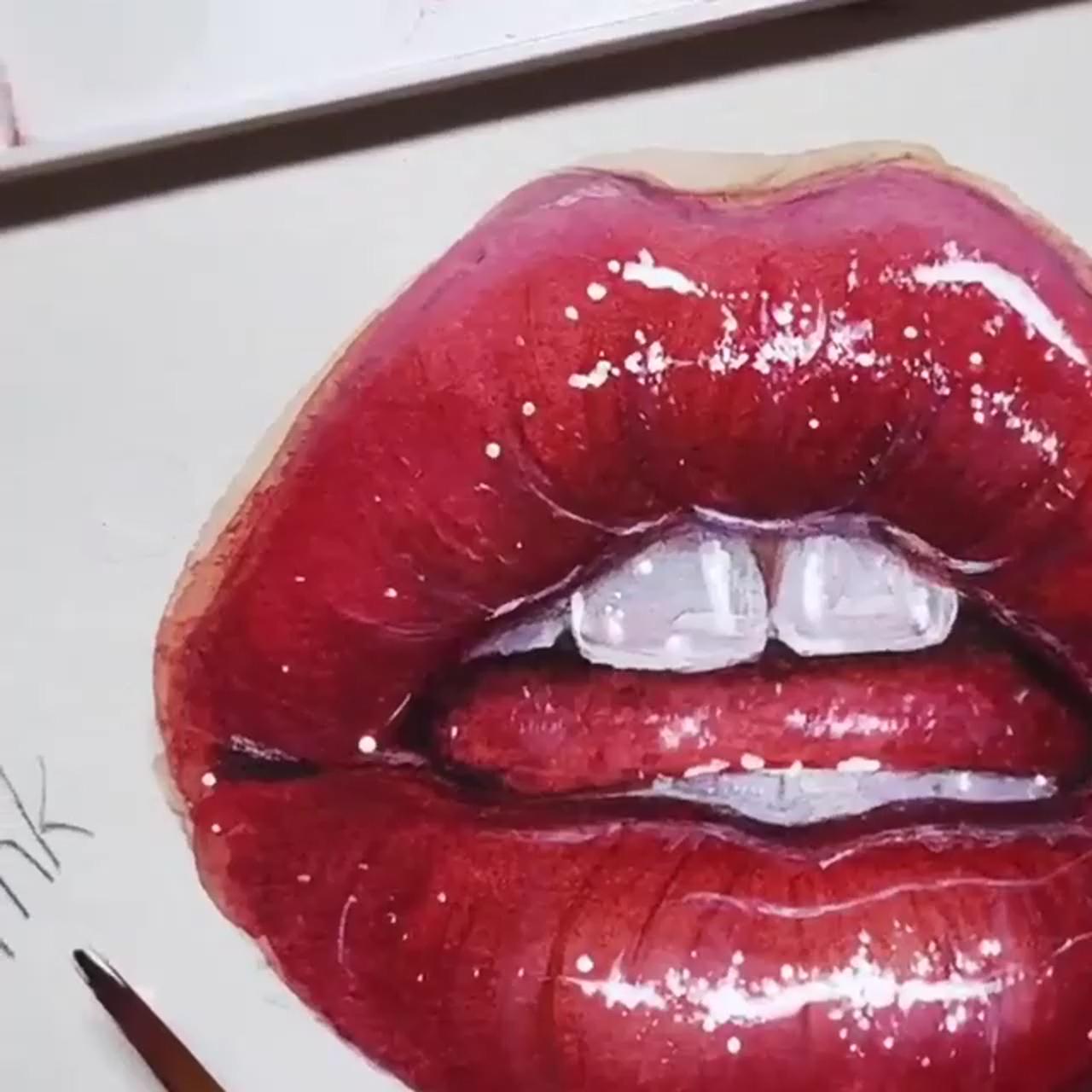 Lips drawing | pencil art drawings